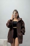 3 İplik Kompakt Oversize Sweat Kahve - 42502.1878.