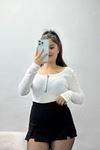 Fermuar Detaylı Kaşkorse Body Beyaz - 70673.599.