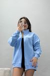 3 İplik Kompakt Oversize Biye Detaylı Sweat Bebemavi - 42505.1878.