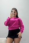 Bisiklet Yaka 3 İplik Sweat Fuşya - 20958.1878.