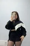 Kadın 3 İplik Kompakt Oversize Fermuarlı Sweat Siyahekru
