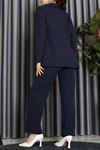 Dabıl Kumaş Astarlı İkili Blazer Takım Lacivert - 55041.1397.