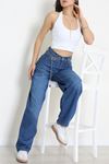 Kadın Baggy Kot Pantolon Mavi Model TV-78522