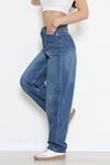 Kadın Tokalı Baggy Kot Pantolon Mavi Model TV-82631