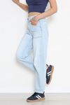 Kadın Relax Beli Lastikli Kot Pantolon Açıkmavi