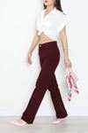 Kadın Straight Kesim Kot Pantolon Bordo