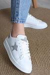 Kadın Yıldızlı Spor Ayakkabı Beyaz Gri