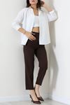 Kadın Oversize Poplin Gömlek Kırıkbeyaz