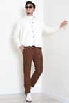 Gabardin Kumaş Erkek Gömlek Ekru
