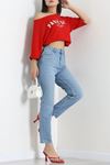 Kadın Mom Kot Pantolon Ortamavi Model TV-91900