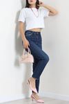 Kadın Mom Kot Pantolon Ortamavi Model TV-91745
