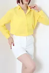 Kadın Terikoton Oversize Gömlek Koyusarı
