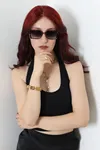 Kadın Dikdörtgen Model Güneş Gözlüğü Kahveleo
