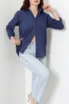 Kadın Terikoton Oversize Gömlek Laci