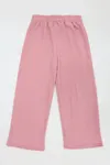 6-14 Yaş Bürümcük Kumaş Kız Çocuk Pantolon Pembe