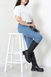 Kadın Büyük Beden Dar Paça Kot Pantolon Açıkmavi