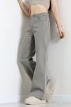 Kadın Palazzo Kot Pantolon Füme