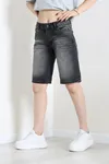 Kadın Denim Şort Füme