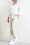 Erkek Modal Baggy Beli Lastikli Pantolon Bej