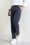 Erkek Modal Baggy Beli Lastikli Pantolon Lacivert