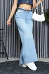 Kadın Wide Leg Kot Pantolon Mavi