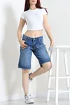 Kadın Denim Şort Koyumavi