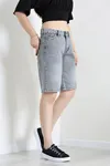 Kadın Denim Şort Koyugri