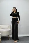 Kadın Fularlı Sandy Takım Kahve
