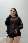 Kadın Zımba Detay Modal Sweat Kahve
