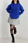 Kadın 3 İplik Kapşonlu Sweat Saks