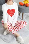 Kadın Süprem Baskılı Pijama Takımı Beyazkalpli
