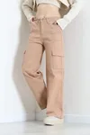 Kadın Kargo Cep Kot Pantolon Somon