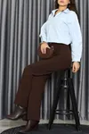 Kadın Düşük Omuz Oversize Poplin Gömlek Bebemavi
