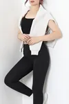 Kadın 3 İplik Kapşonlu Sweat Bejmelanj