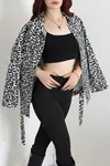 Kadın Önü Bağlamalı Leopar Ceket Leopar