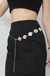 Kadın Spiral Desenli Zincir Kemer Gold