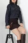 Kadın Kot Gömlek Koyulaci