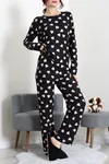 Kadın Süet Alt Üst Aynı Pijama Takımı Siyahkalpli