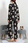 Kadın Süet Alt Üst Aynı Pijama Takımı Siyahayı