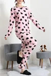 Kadın Süet Alt Üst Aynı Pijama Takımı Pudra