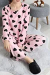 Kadın Süet Alt Üst Aynı Pijama Takımı Pudra