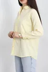 Kadın Terikoton Oversize Gömlek Tereyağsarı