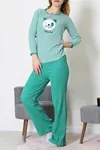 Kadın Kaşkorse Pijama Takımı Yeşil