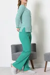 Kadın Kaşkorse Pijama Takımı Yeşil