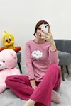 Kadın Kaşkorse Pijama Takımı Fuşya