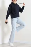 Kadın 3 İplik Oversize Biyeli Sweat Lacivert
