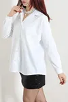 Kadın Oversize Poplin Gömlek Beyaz
