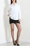 Kadın Oversize Poplin Gömlek Beyaz