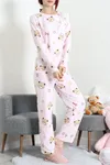 Kadın Süet Alt Üst Aynı Pijama Takımı Pembe