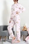 Kadın Süet Alt Üst Aynı Pijama Takımı Pembe